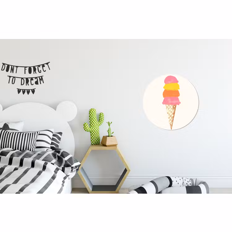 Wandcirkel - Aluminium - Schepijs - Hoorntje - Illustratie - Minimalistisch — 5