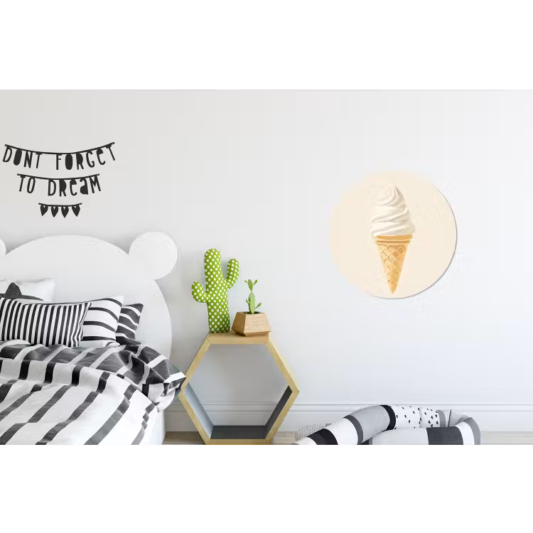 Wandcirkel - Aluminium - Softijs - Hoorntje - Wit — 5