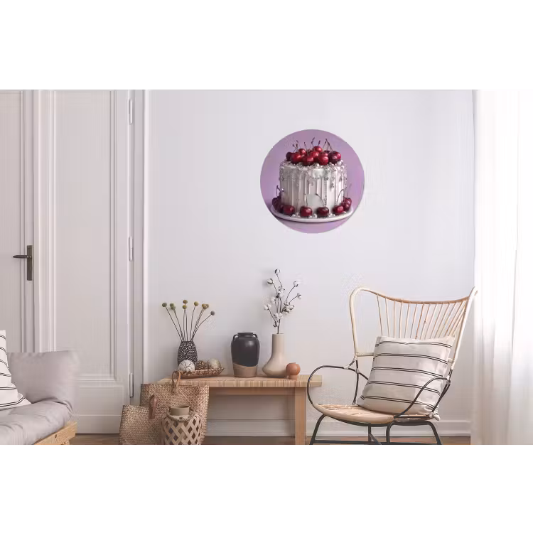 Wandcirkel - Aluminium - Taart - Kersen - Juwelen - Rood — 2