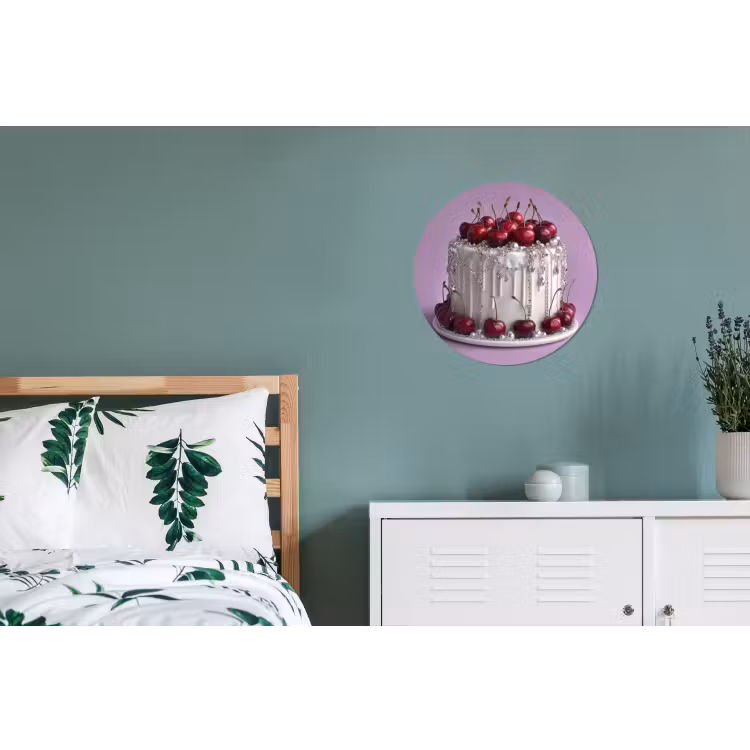 Wandcirkel - Aluminium - Taart - Kersen - Juwelen - Rood — 4
