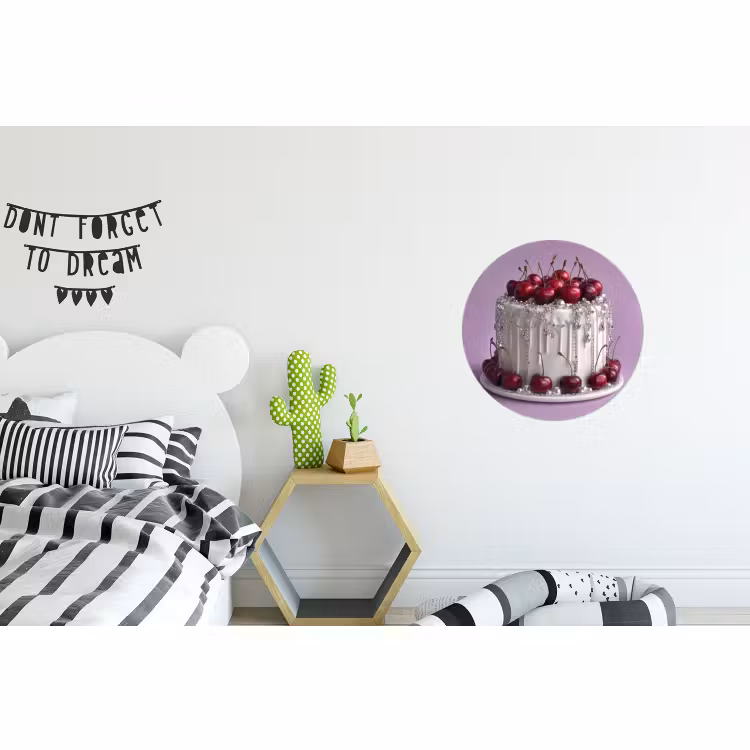 Wandcirkel - Aluminium - Taart - Kersen - Juwelen - Rood — 5