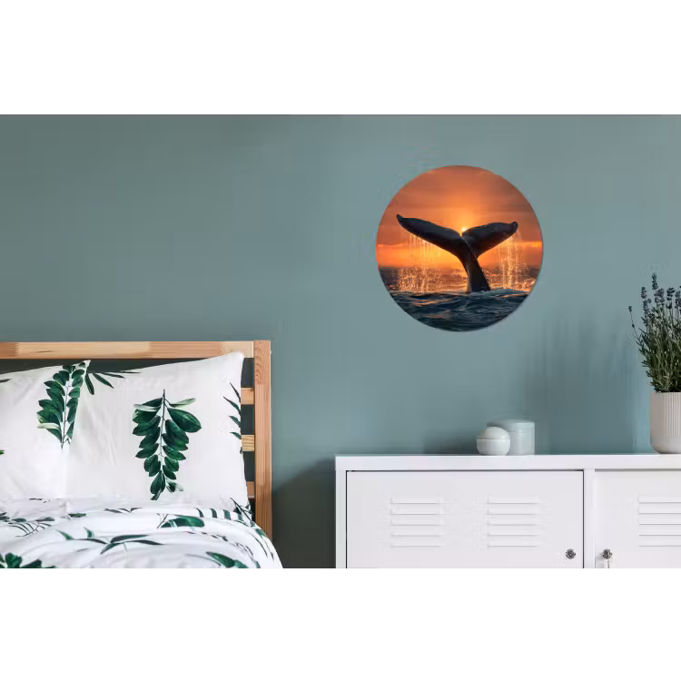 Wandcirkel - Aluminium - Walvis staart - Water - Zonsondergang — 4