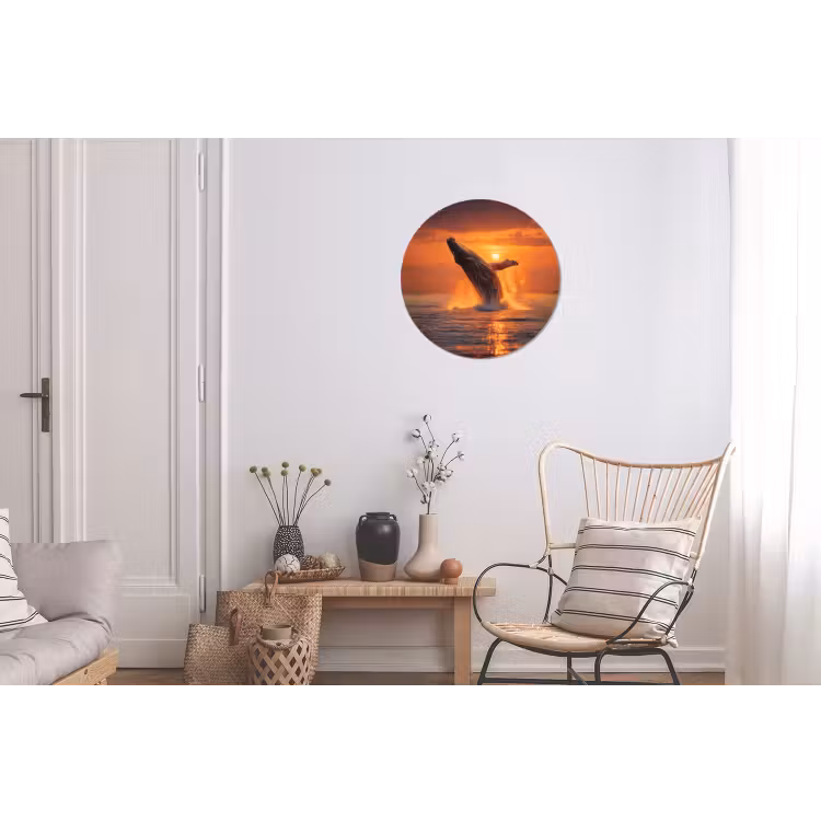 Wandcirkel - Aluminium - Walvis - Zon - Zee — 2