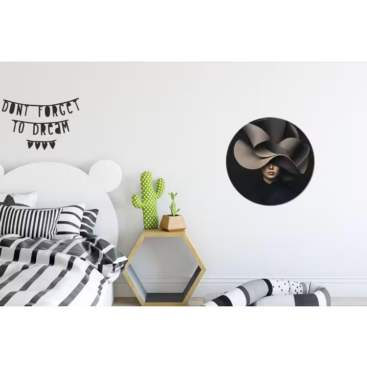 Wandcirkel - Aluminium - Zwarte - Hoed - Vrouw — 5