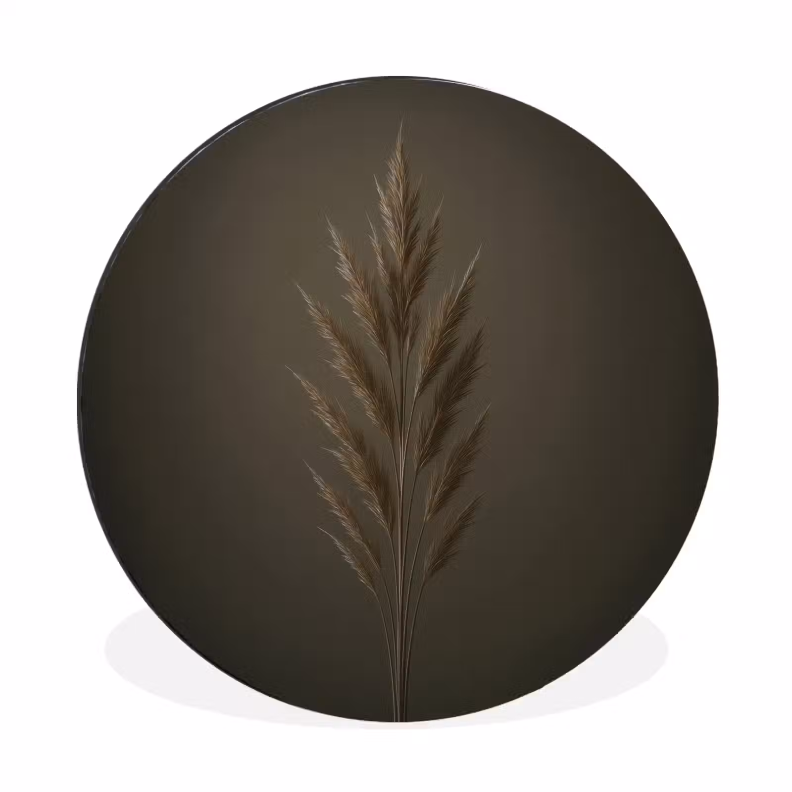 Wandcirkel - Aluminium - Tak - Pluimgras - Donkerbruin — 1