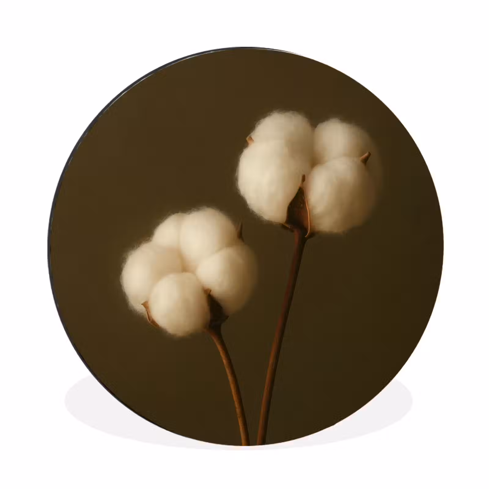 Wandcirkel - Aluminium - Takken - Katoen - Wit - Bollen — 1
