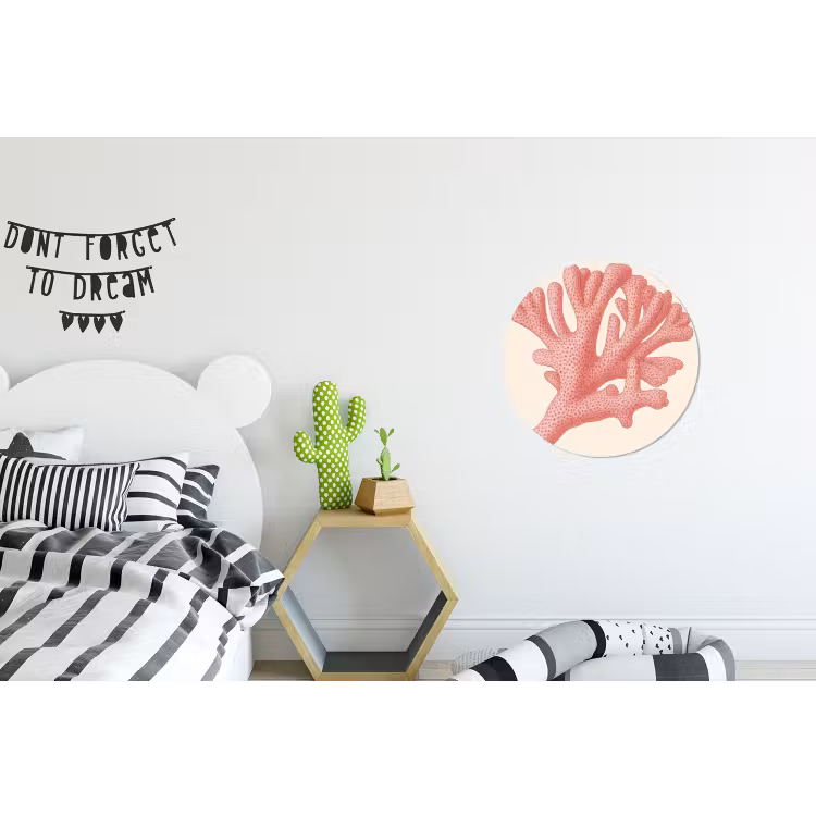 Wandcirkel - Aluminium - Koraal - Stipjes - Roze — 5