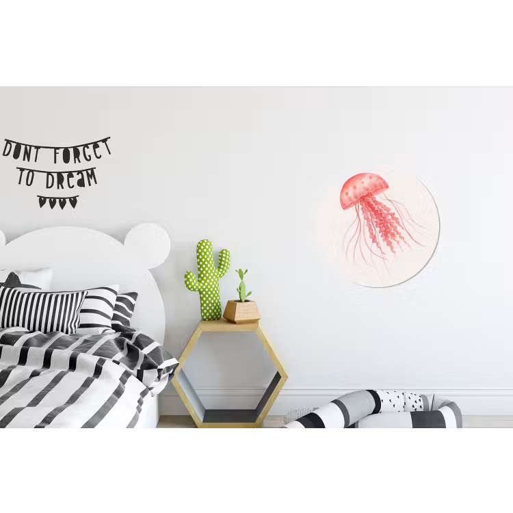 Wandcirkel - Aluminium - Kwal - Tentakels - Roze — 5