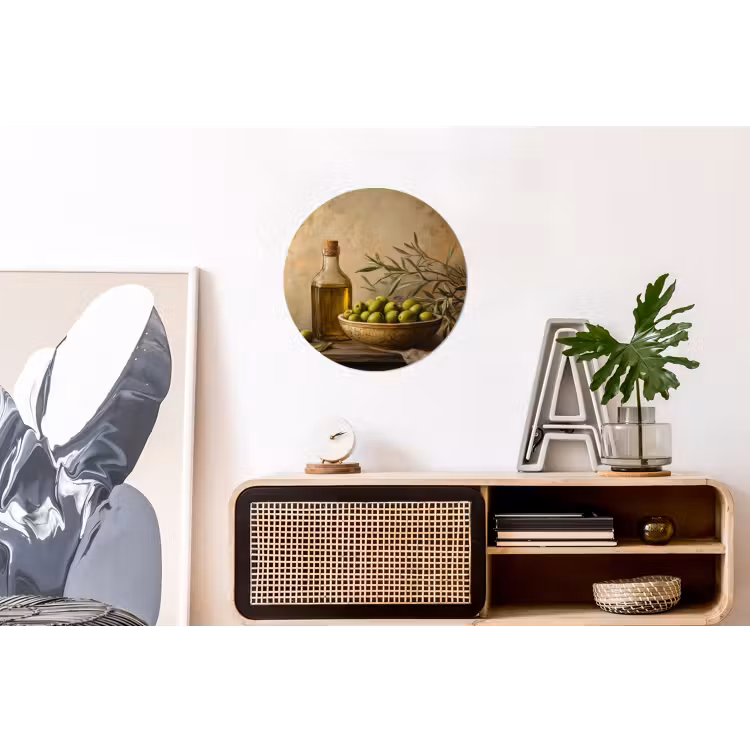 Wandcirkel - Aluminium - Olijven - Stilleven - Vintage — 3