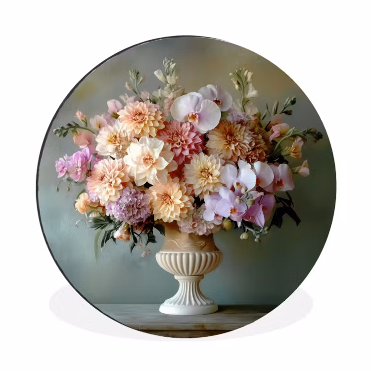 Wandcirkel - Aluminium - Orchidee - Boeket - Vaas - Bloemen — 1