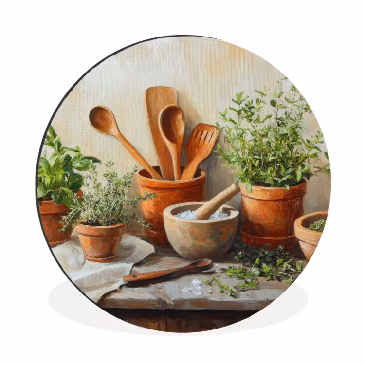 Wandcirkel - Aluminium - Potten - Kruiden - Hout — 1