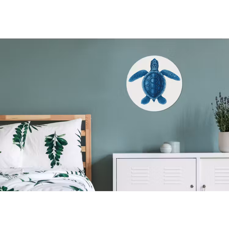 Wandcirkel - Aluminium - Schildpad - Blauw - Schild — 4
