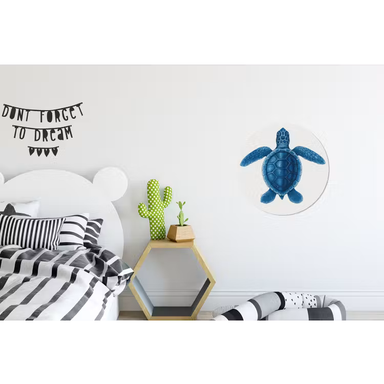 Wandcirkel - Aluminium - Schildpad - Blauw - Schild — 5