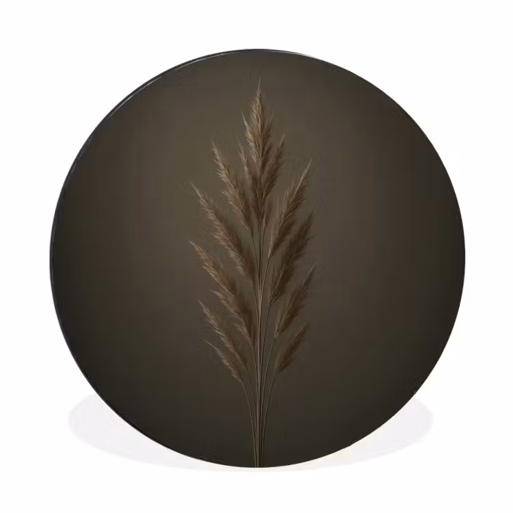 Wandcirkel - Aluminium - Tak - Pluimgras - Donkerbruin — 1