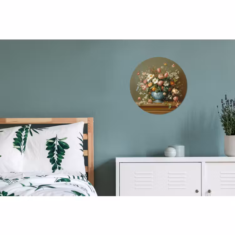 Wandcirkel - Aluminium - Vaas - Pastel - Kleuren - Bloemen — 4