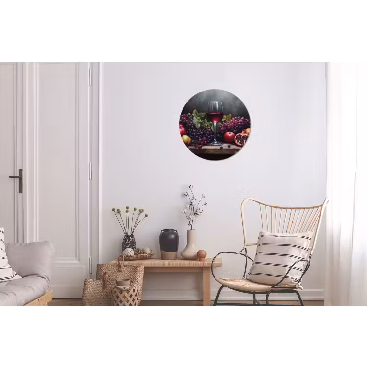 Wandcirkel - Aluminium - Wijn - Fruit - Stilleven — 2