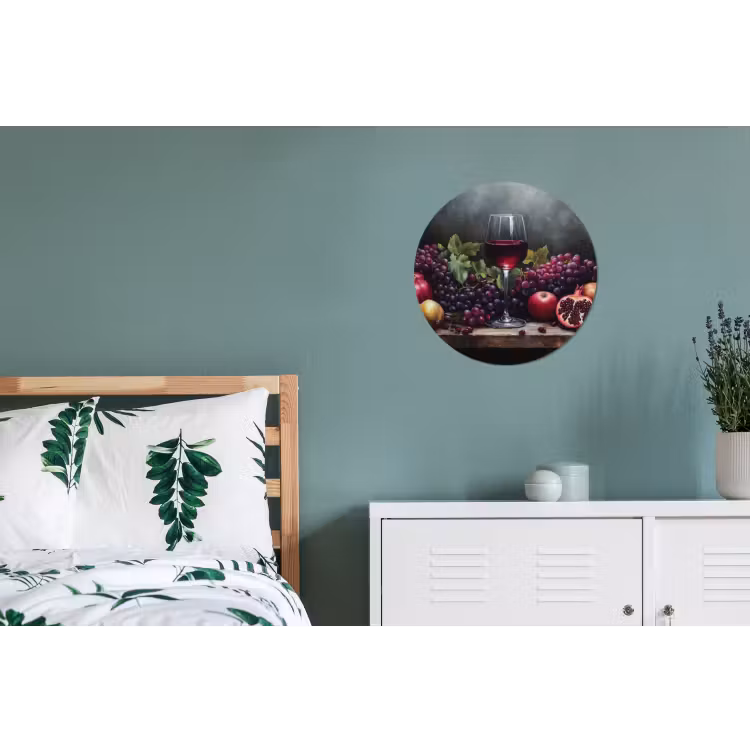 Wandcirkel - Aluminium - Wijn - Fruit - Stilleven — 4