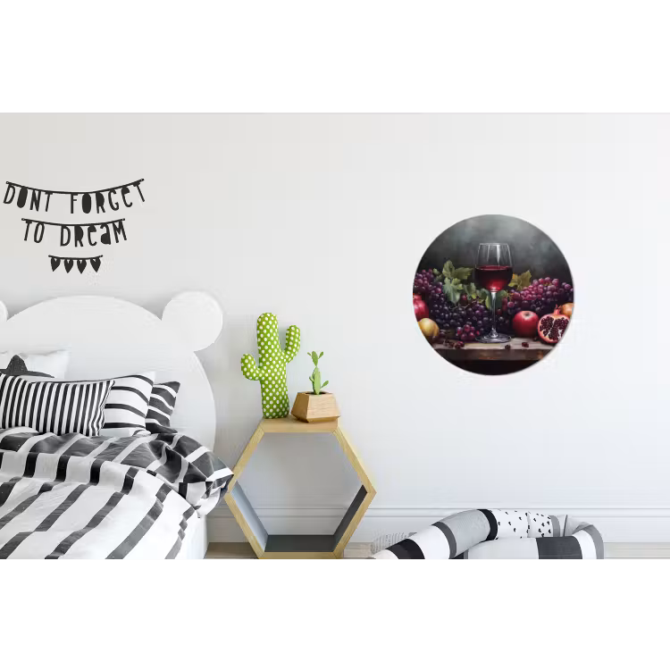 Wandcirkel - Aluminium - Wijn - Fruit - Stilleven — 5