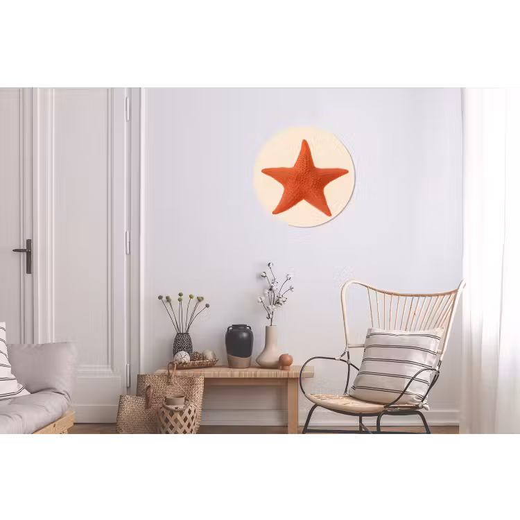 Wandcirkel - Aluminium - Zeester - Bobbels - Rood — 2