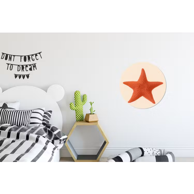 Wandcirkel - Aluminium - Zeester - Bobbels - Rood — 5