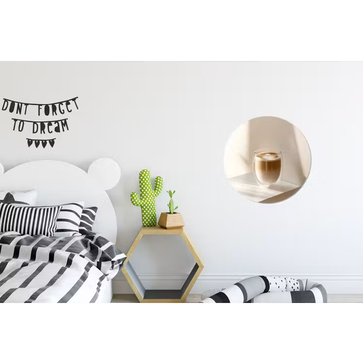 Wandcirkel - Aluminium - Mok - Latte - Minimalistisch - Schaduw — 5