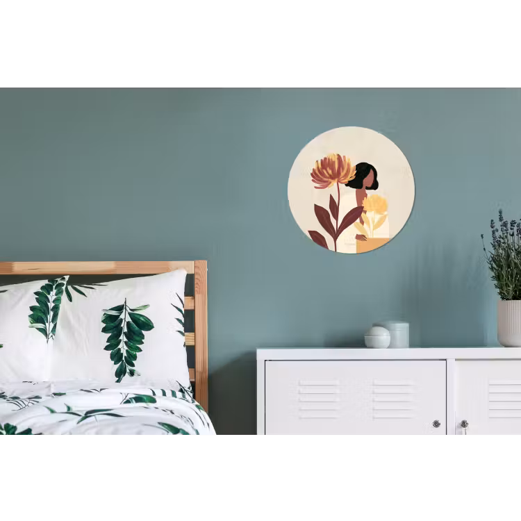 Wandcirkel - Aluminium - Vrouw - Minimalistisch - Bloem — 4