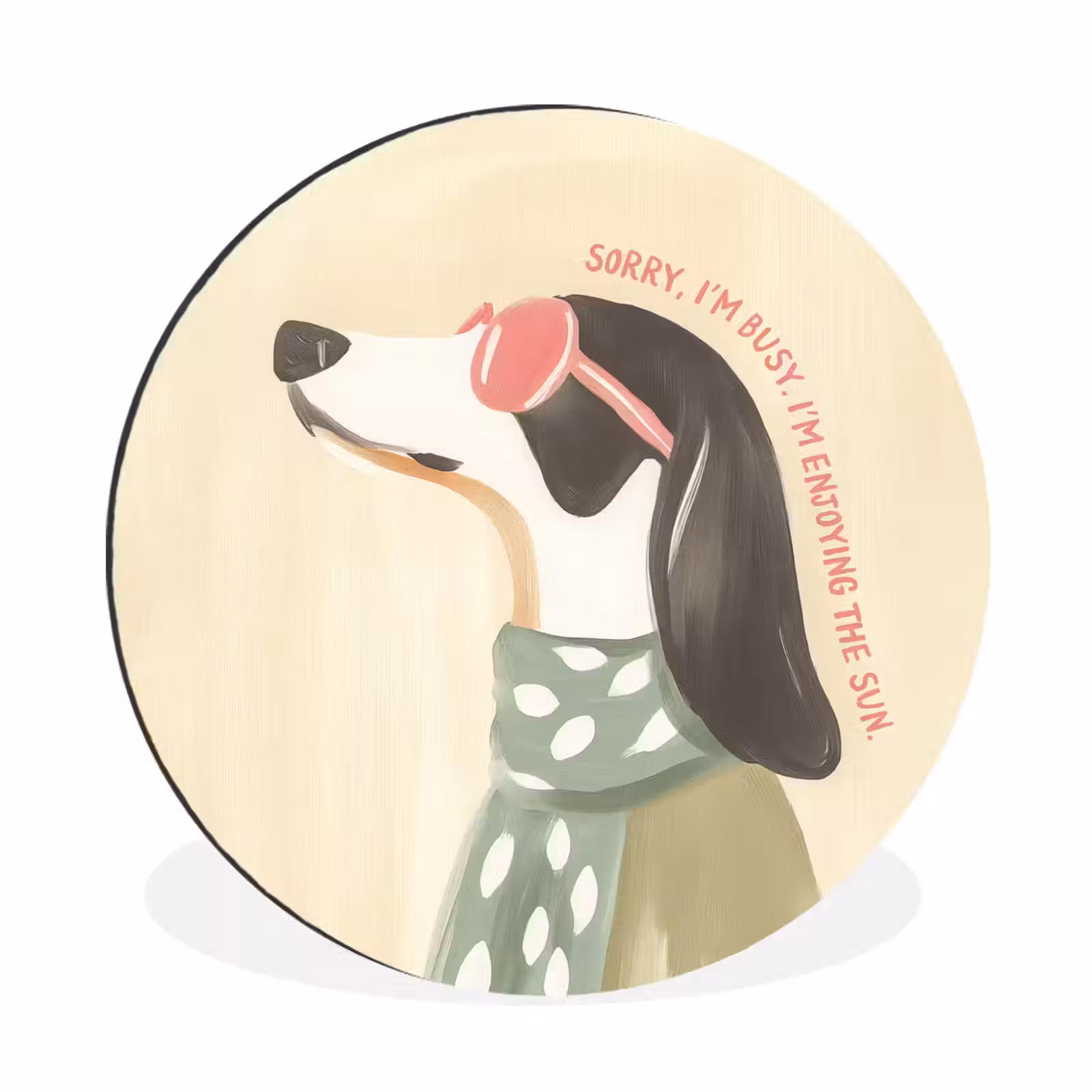 Wandcirkel - Aluminium - Quote - Hond - Zonnebril — 1