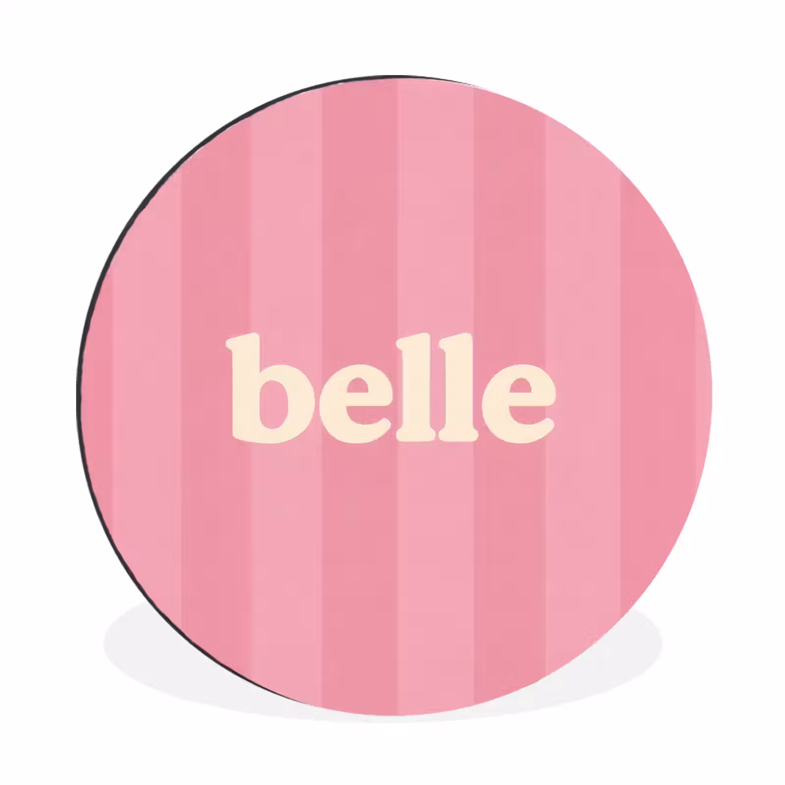 Wandcirkel - Aluminium - Roze - Gestreept - Belle — 1