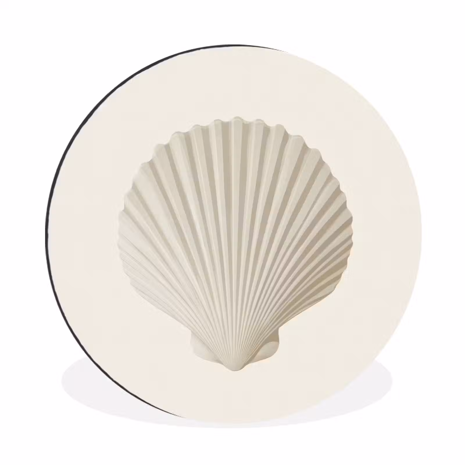 Wandcirkel - Aluminium - Schelp - Minimalistisch - Wit — 1