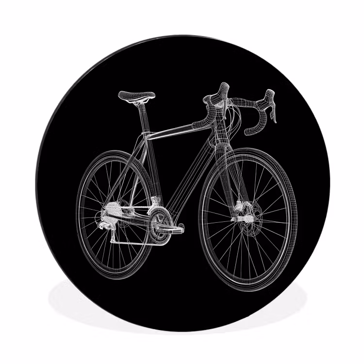 Wandcirkel - Aluminium - Lijnen - Illustratie - Wit — 1