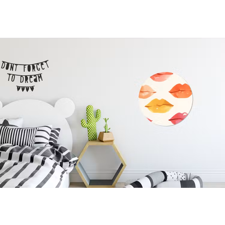 Wandcirkel - Aluminium - Lippen - Kleurrijk - Glanzend — 5