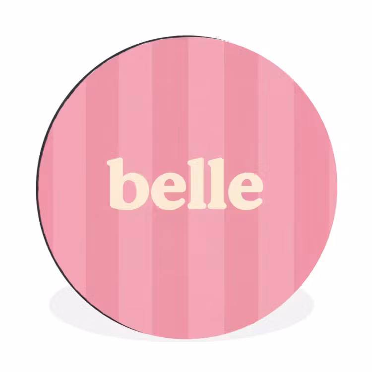 Wandcirkel - Aluminium - Roze - Gestreept - Belle — 1