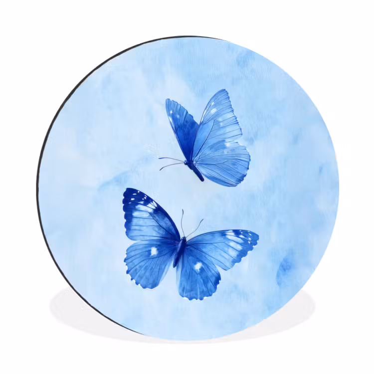 Wandcirkel - Aluminium - Vlinders - Sierlijk - Blauw — 1