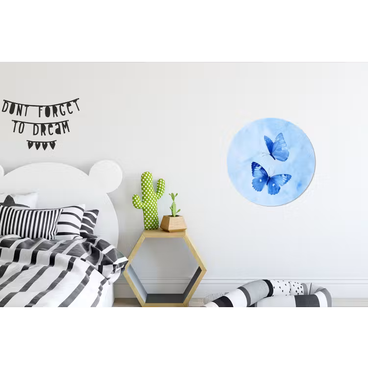 Wandcirkel - Aluminium - Vlinders - Sierlijk - Blauw — 5