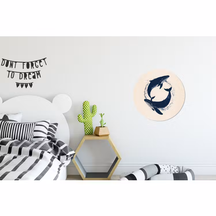 Wandcirkel - Aluminium - Walvissen - Spetters - Cirkel - Donkerblauw — 5