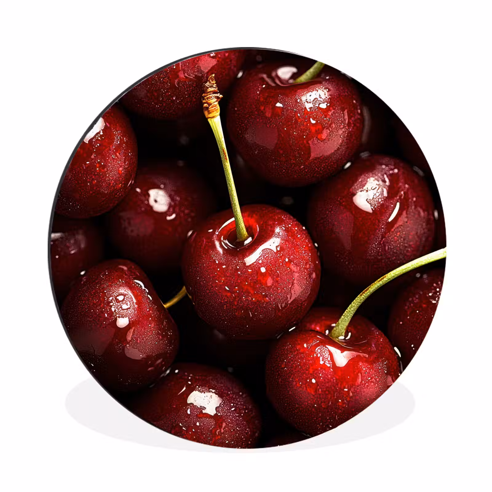 Wandcirkel - Aluminium - Rood - Fruit - Kersen — 1