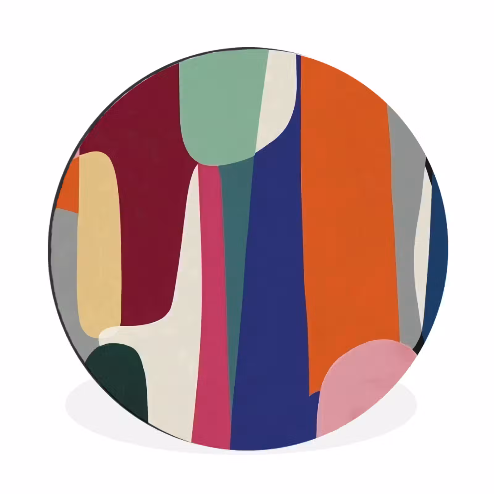 Wandcirkel - Aluminium - Vormen - Ritmisch - Kleuren - Abstract — 1
