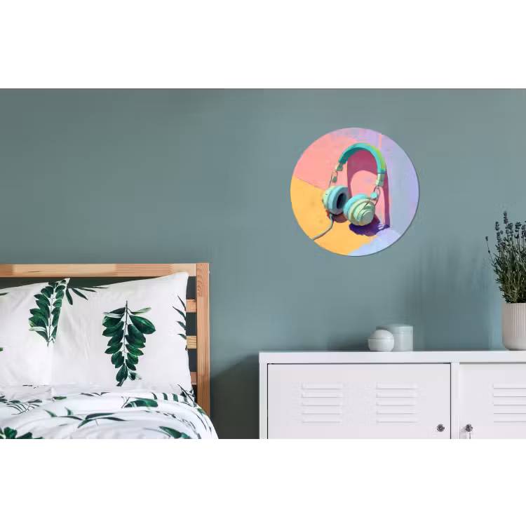 Wandcirkel - Aluminium - Koptelefoon - Mintgroen - Draad — 4