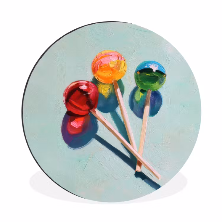 Wandcirkel - Aluminium - Lollys - Schaduw - Drie - Blauw — 1