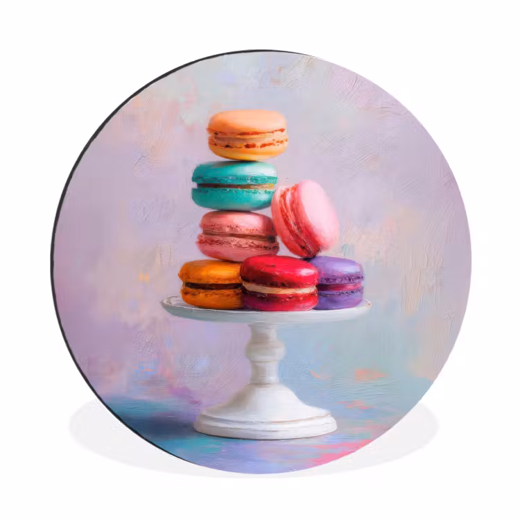 Wandcirkel - Aluminium - Macarons - Schaal - Pastel - Kleurrijk — 1