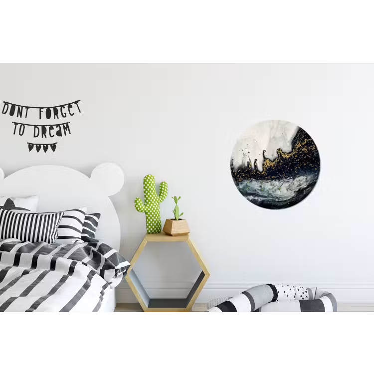 Wandcirkel - Aluminium - Marmer - Abstract - Goud - Luxe — 5