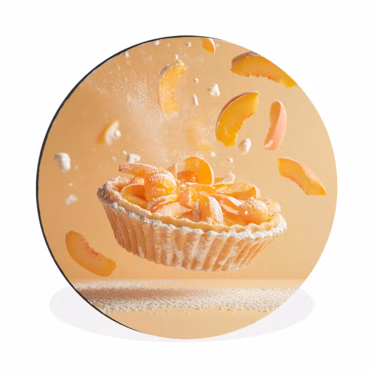 Wandcirkel - Aluminium - Peach - Eten - Taart - Oranje — 1