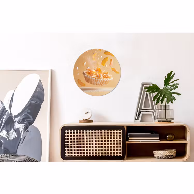 Wandcirkel - Aluminium - Peach - Eten - Taart - Oranje — 3