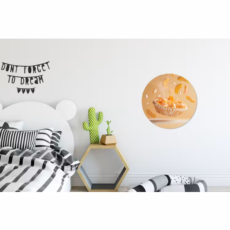 Wandcirkel - Aluminium - Peach - Eten - Taart - Oranje — 5