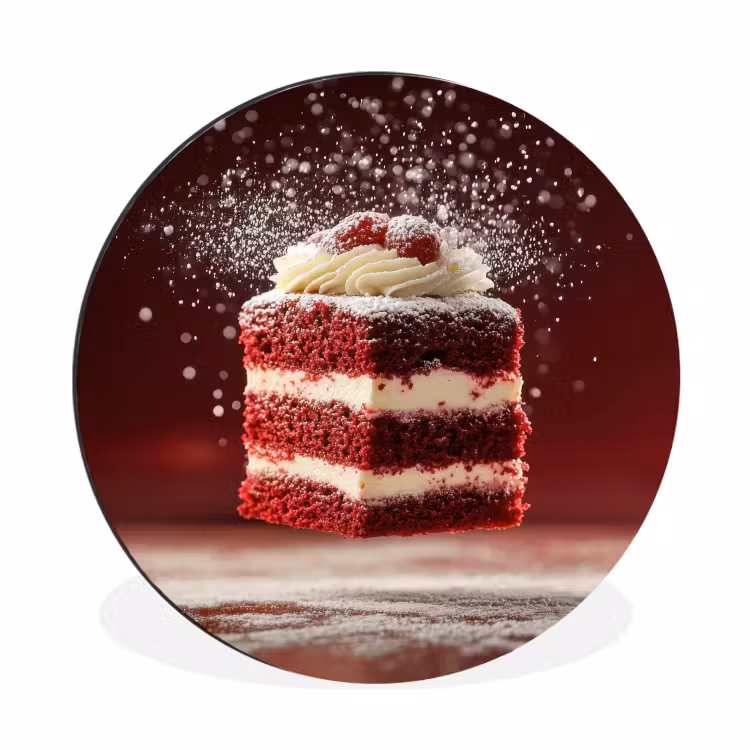Wandcirkel - Aluminium - Rode - Velvet - Taart - Eten — 1