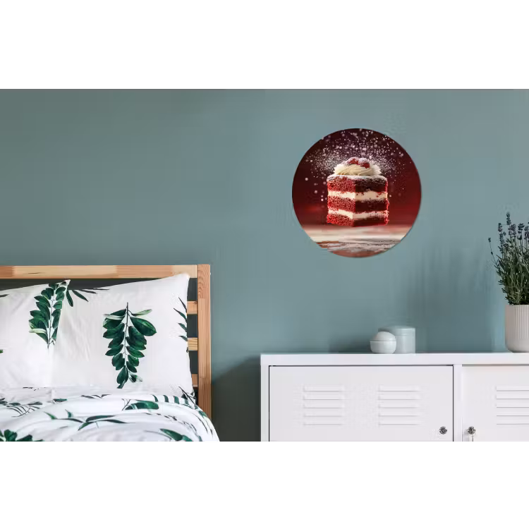 Wandcirkel - Aluminium - Rode - Velvet - Taart - Eten — 4