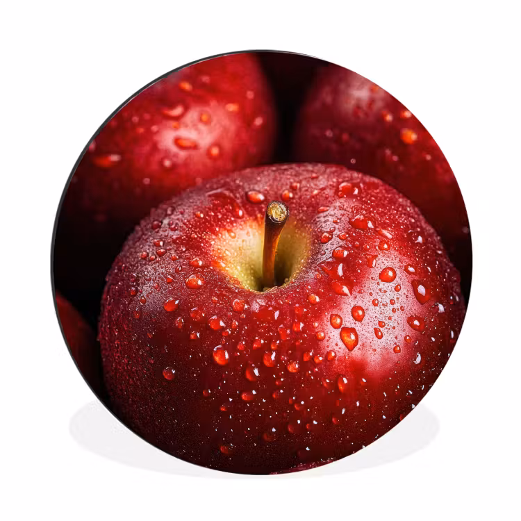 Wandcirkel - Aluminium - Rood - Appels - Fruit — 1