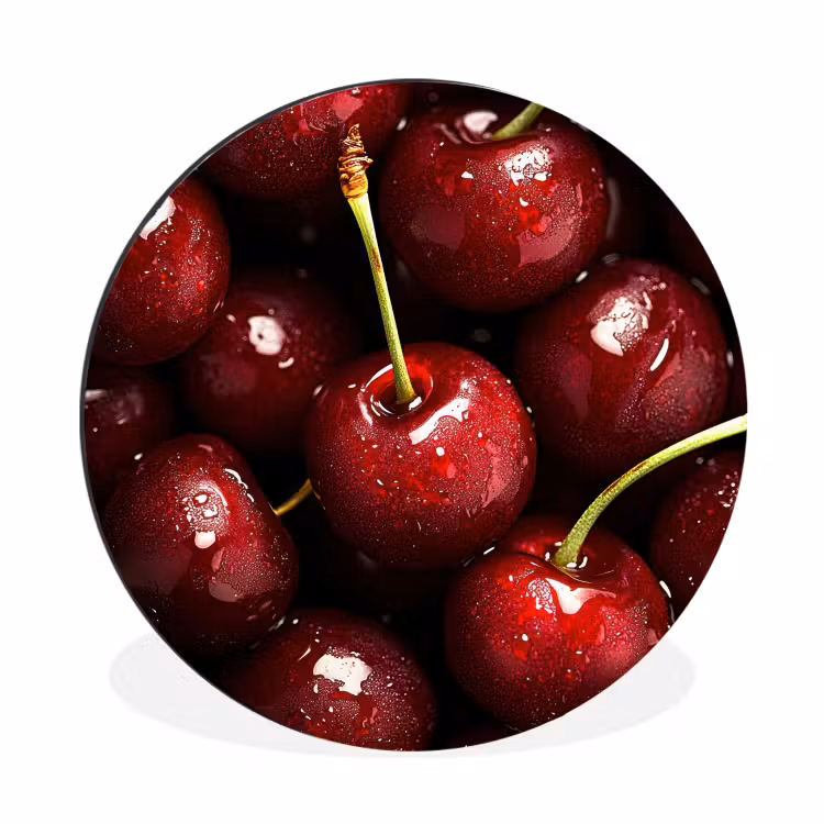 Wandcirkel - Aluminium - Rood - Fruit - Kersen — 1