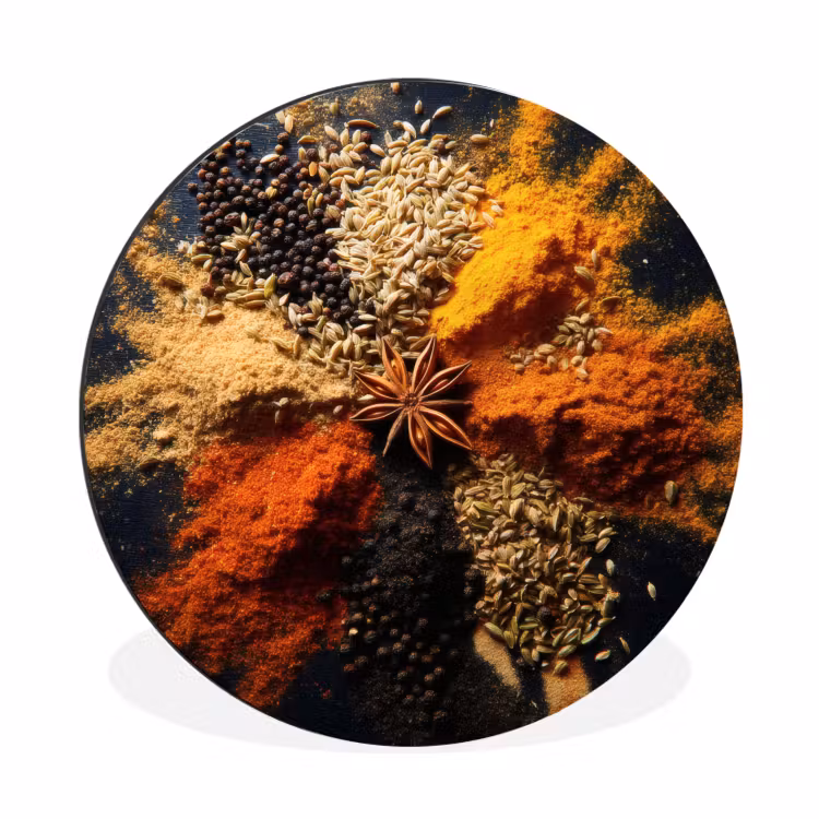 Wandcirkel - Aluminium - Specerijen - Explosie - Oranje — 1