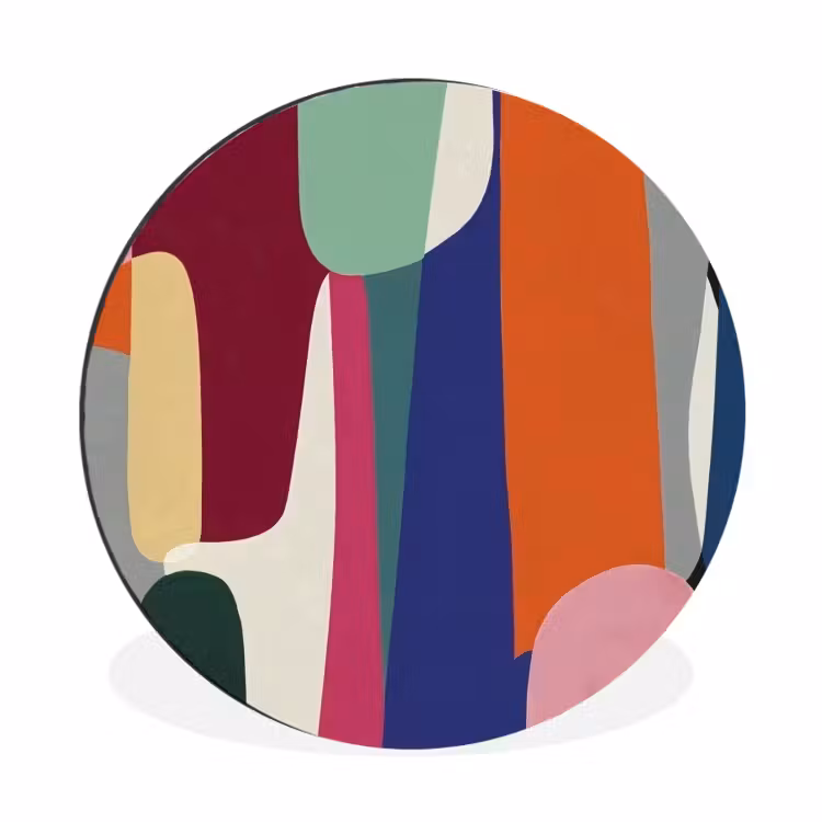 Wandcirkel - Aluminium - Vormen - Ritmisch - Kleuren - Abstract — 1